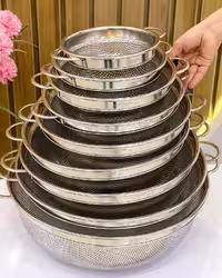 ست آبکش 9 پارچه لبه دار، ضخیم، استیل