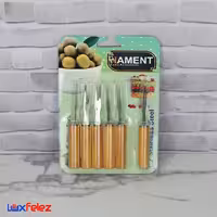 ست کارد و چنگال فینگر فود دسته چوبی