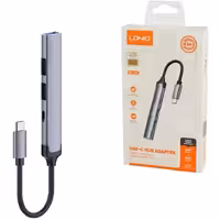 هاب 4 پورت الدینیو LDNIO DS-34C TYPEC 2USB 2.0   1USB 3.0   USB-C