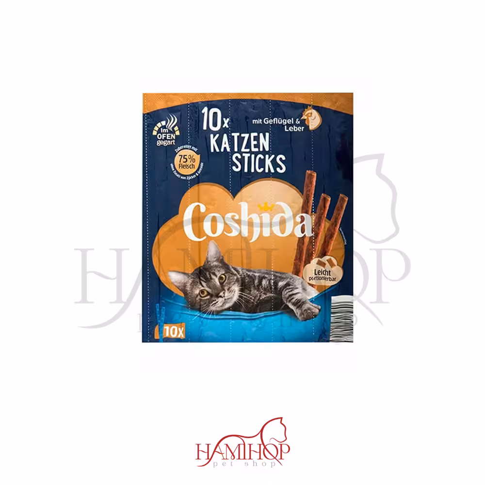 تشویقی مدادی گربه کوشیدا با طعم گوشت مرغ و جگر coshida