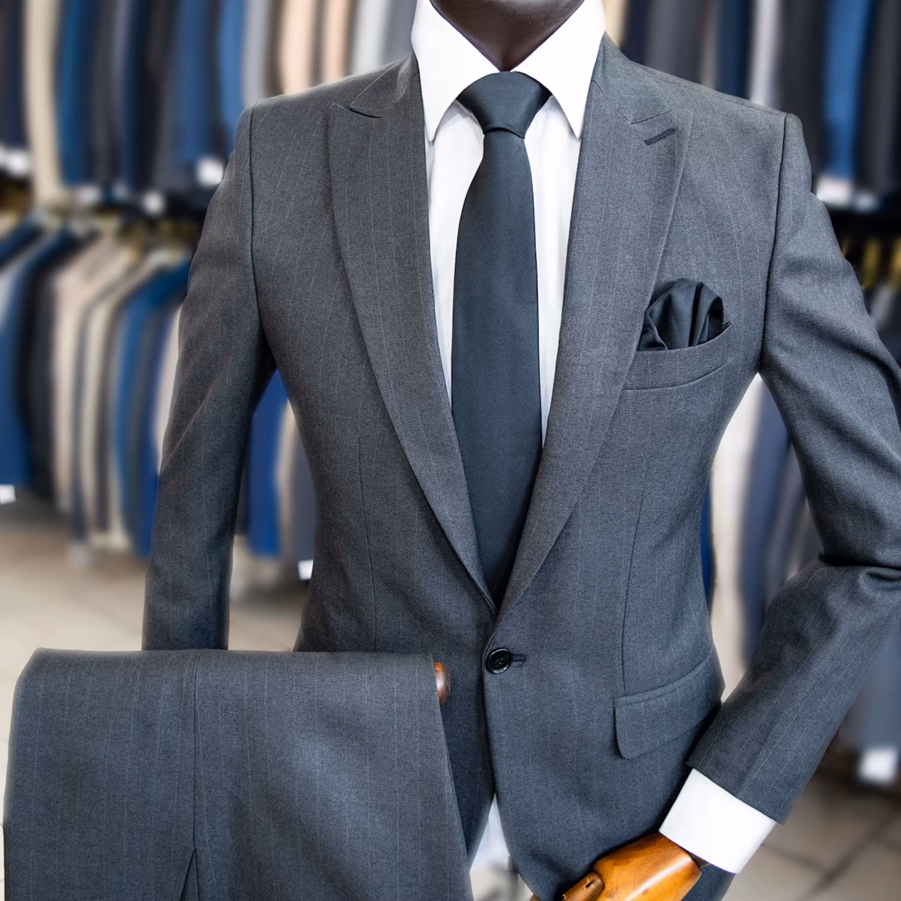 کت و شلوار مردانه دیپلمات طوسی تیره طرح محو