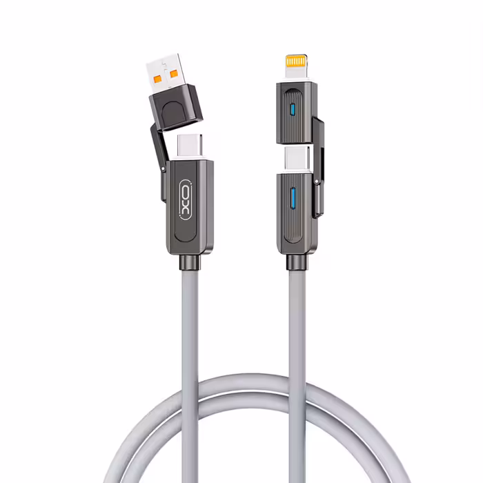 کابل شارژر XO NB275 Zinc Alloy Silicone 4-in-1 Multi-Function
