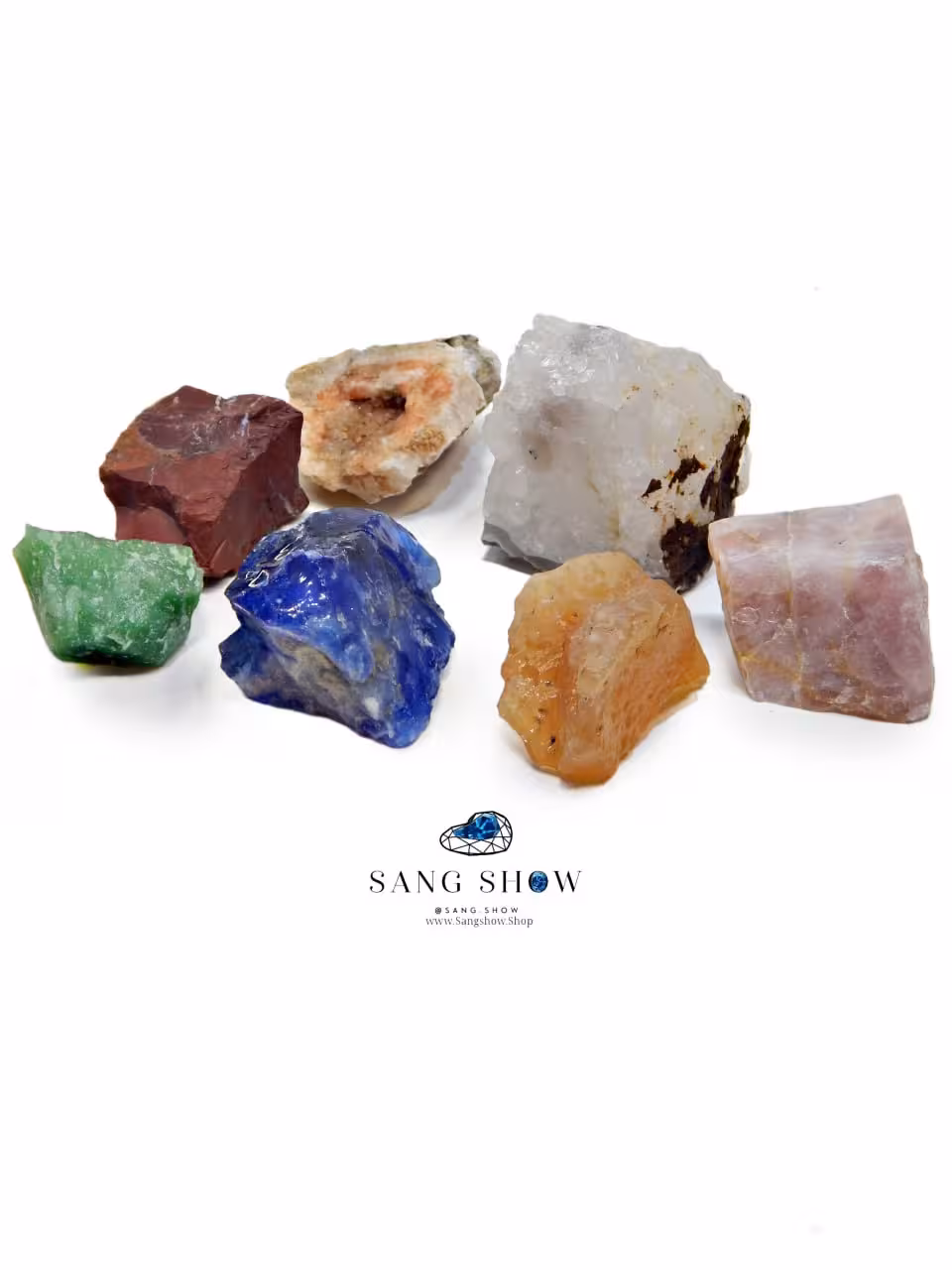 پک سنگ های قیمتی کلکسیونی 7 چاکرا نمونه استثنایی و اصل و معدنی Pack42