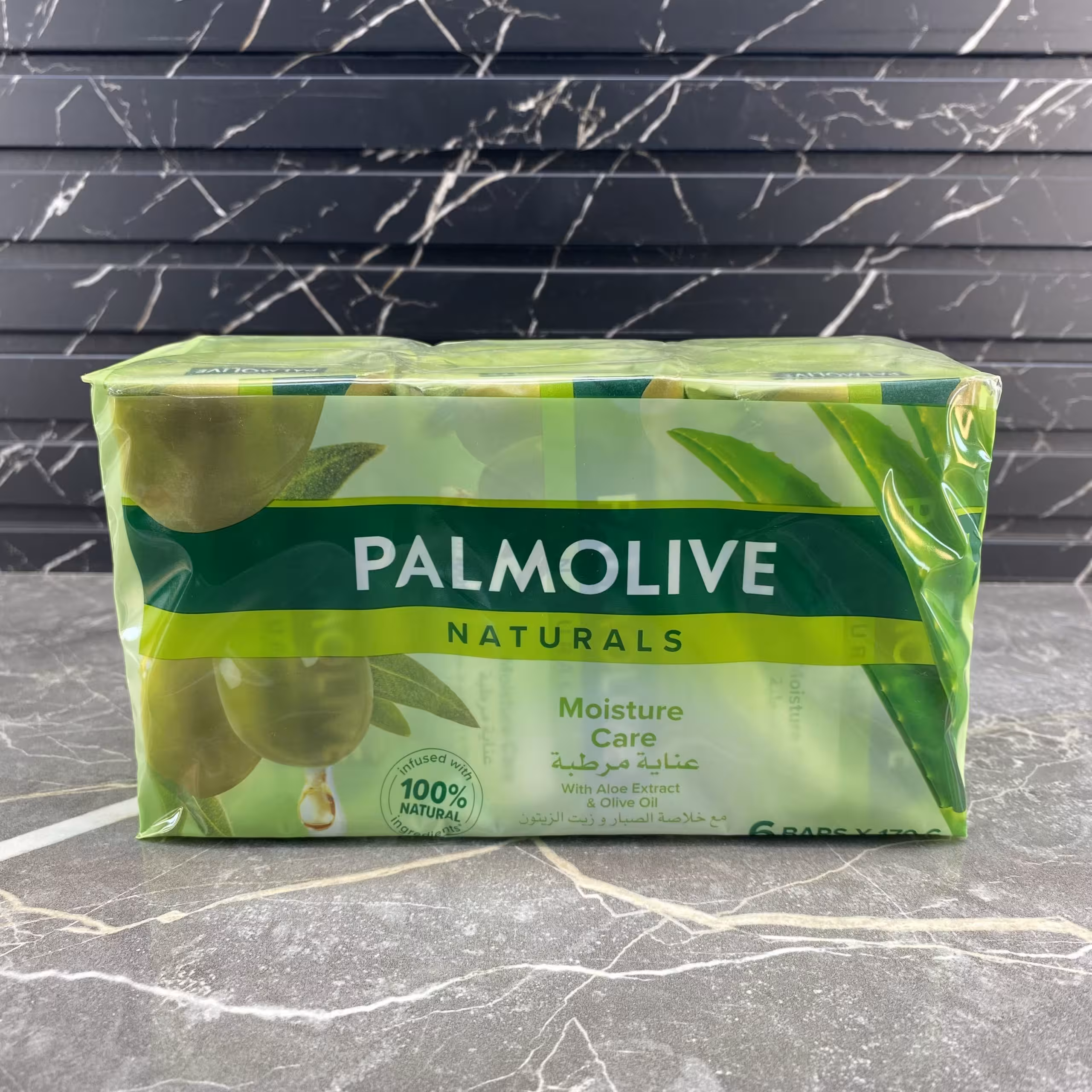 صابون پالمولیو مدل Moisture Care حاوی عصاره آلوئه ورا و روغن زیتون بسته 6 عددی 170 گرمی