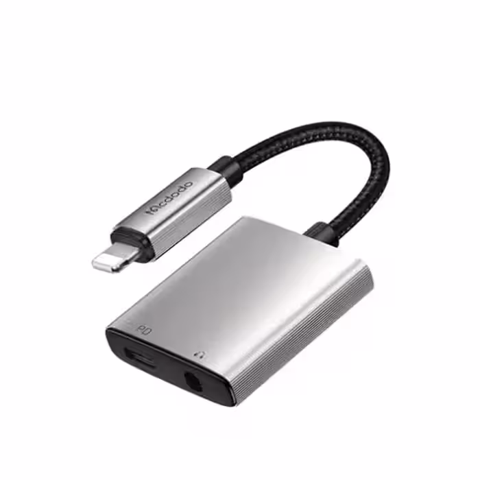 کابل تبدیل لایتنینگ اتصال همزمان هندزفری و شارژر Mcdodo CA-5540 Audio Adapter توان 2.4 آمپر