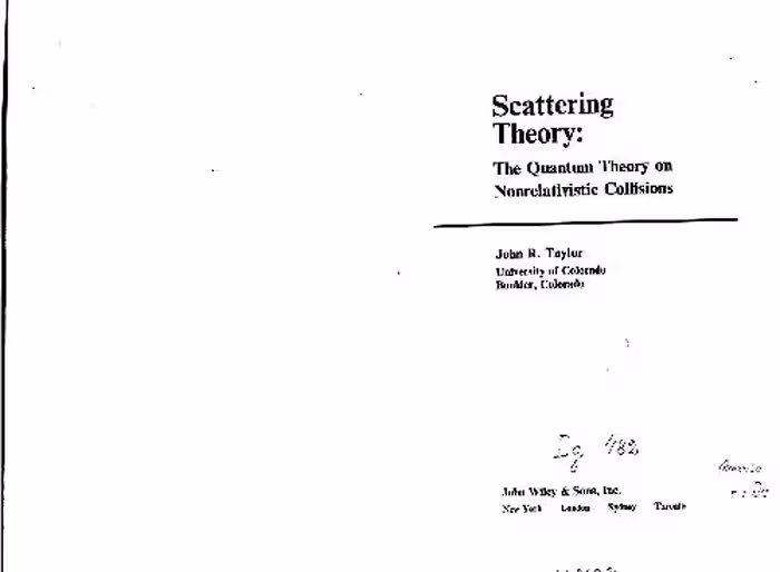 خرید و دانلود نسخه کامل کتاب Scattering Theory The Quantum Theory of Nonrelativistic Collisions