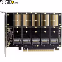 کارت تبدیل PCIE 16X به 5 پورت MINI TECH M2 B-KEY