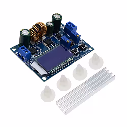 خرید و قیمت ماژول رگولاتور DC به DC کاهنده / افزاینده 4 آمپر با قابلیت نمایش و تنظیم ولتاژ و جریان خروجی
