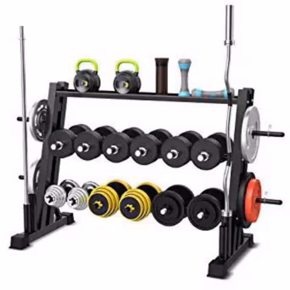 رک دمبل سه طبقه Three-tier dumbbell rack