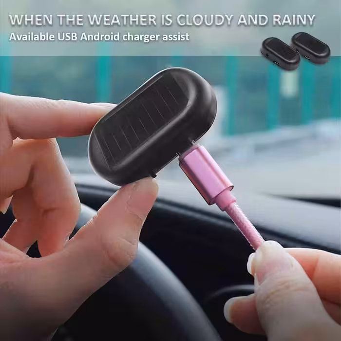 چراغ هشدار دهنده دزدگیر خودرو شارژی و خورشیدی