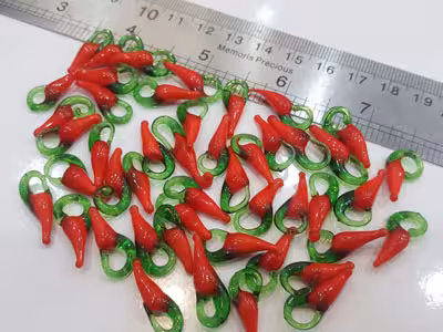 آویز شیشه ای فلفل (10 عددی)