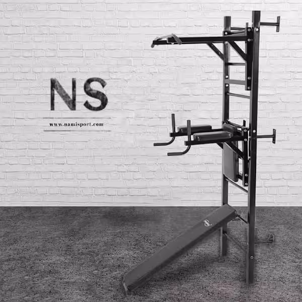 پارالل بارفیکس شکم فضایی مدل نیمکت دار دیواری Space Abdominal Parallel Barfix