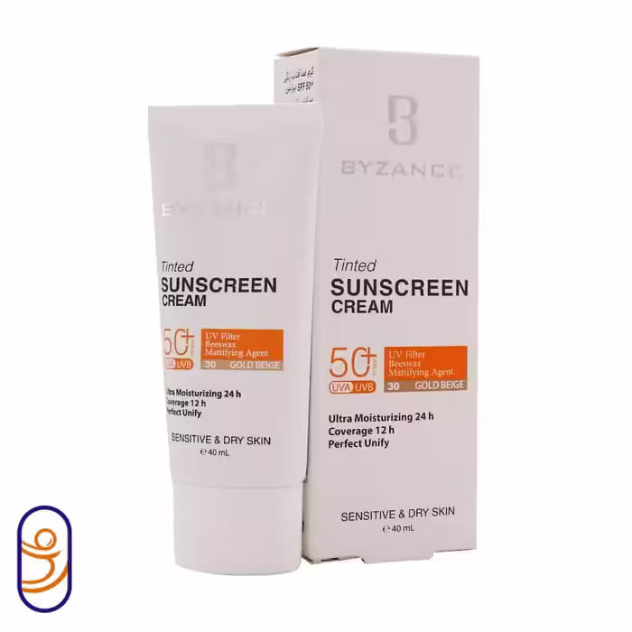کرم ضدآفتاب رنگی برنز SPF 50 مخصوص پوست خشک و حساس بیزانس