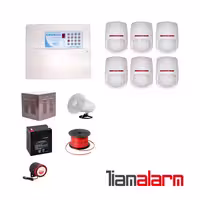 پکیج دزدگیر اماکن با سیم مدل فایواستار سیم کارتی و تلفنی FS206PY6