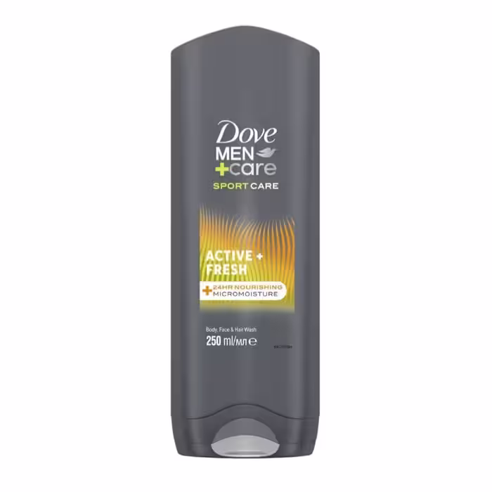ژل شستشوی بدن، مو و صورت مردانه داو سری Sport Care با رایحه Active Fresh حجم 400 میل