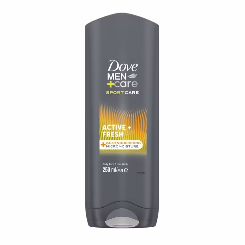 ژل شستشوی بدن، مو و صورت مردانه داو سری Sport Care با رایحه Active Fresh حجم 400 میل