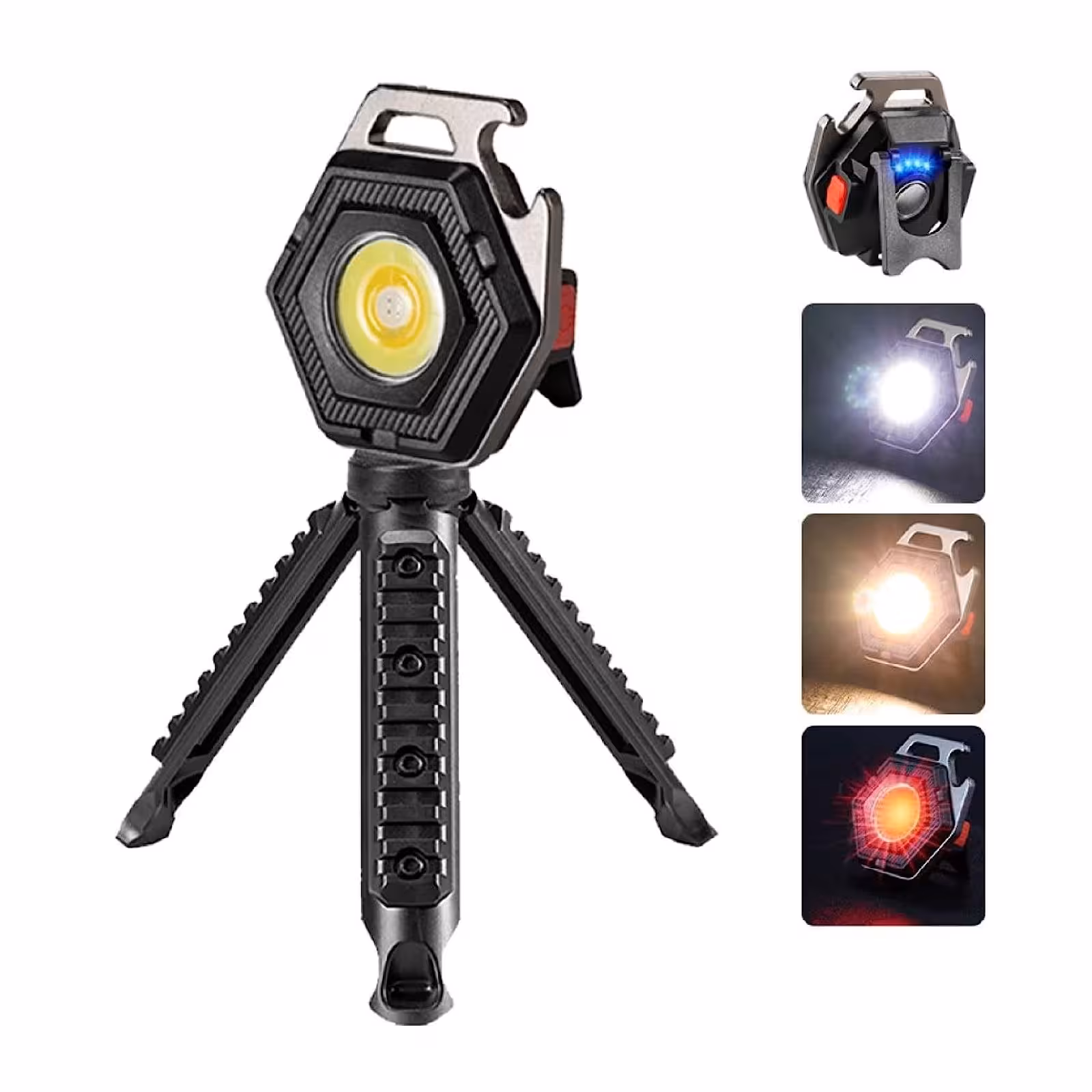 چراغ تاکتیکال کمپینگ مدل COB Rechargeable Keychain Light W5131 همراه با سهپایه