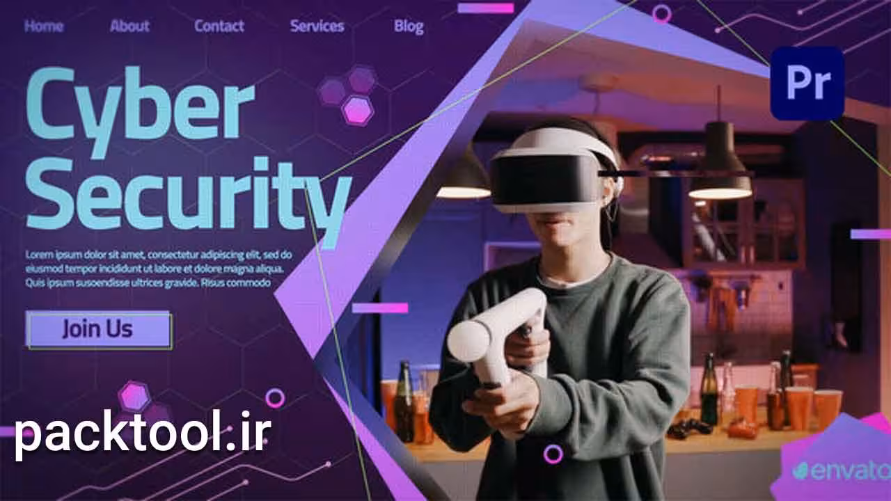 دانلود پروژه پریمیر اسلایدشو تبلیغاتی تکنولوژی امنیت سایبری Cyber Promo - پک تول