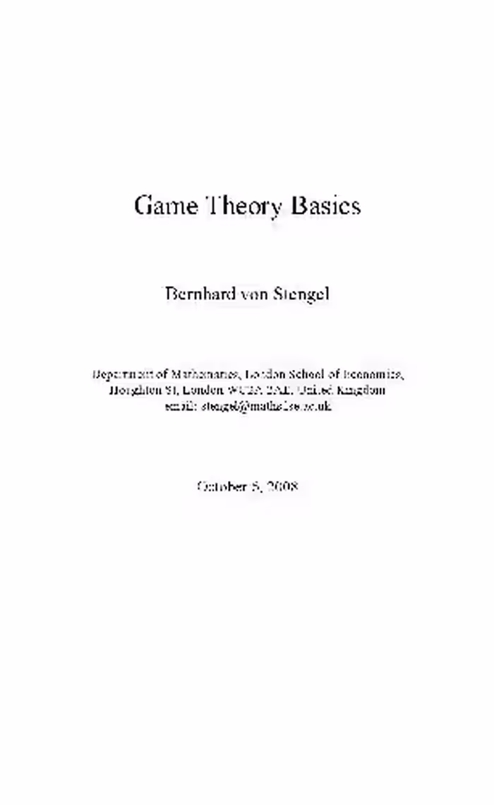 خرید و دانلود نسخه کامل کتاب Game theory basics