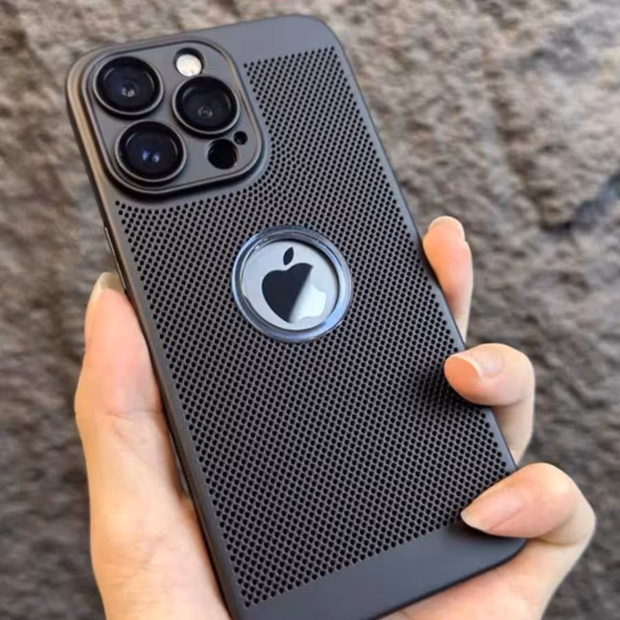 قاب گوشی آیفون Mesh Circle توری لوگو باز