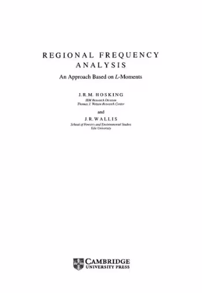 خرید و دانلود نسخه کامل کتاب Regional frequency analysis: An approach based on L-Moments