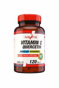 قرص ویتامین C،کوئراستین و بروملین Nevfix - بسته 120عددی