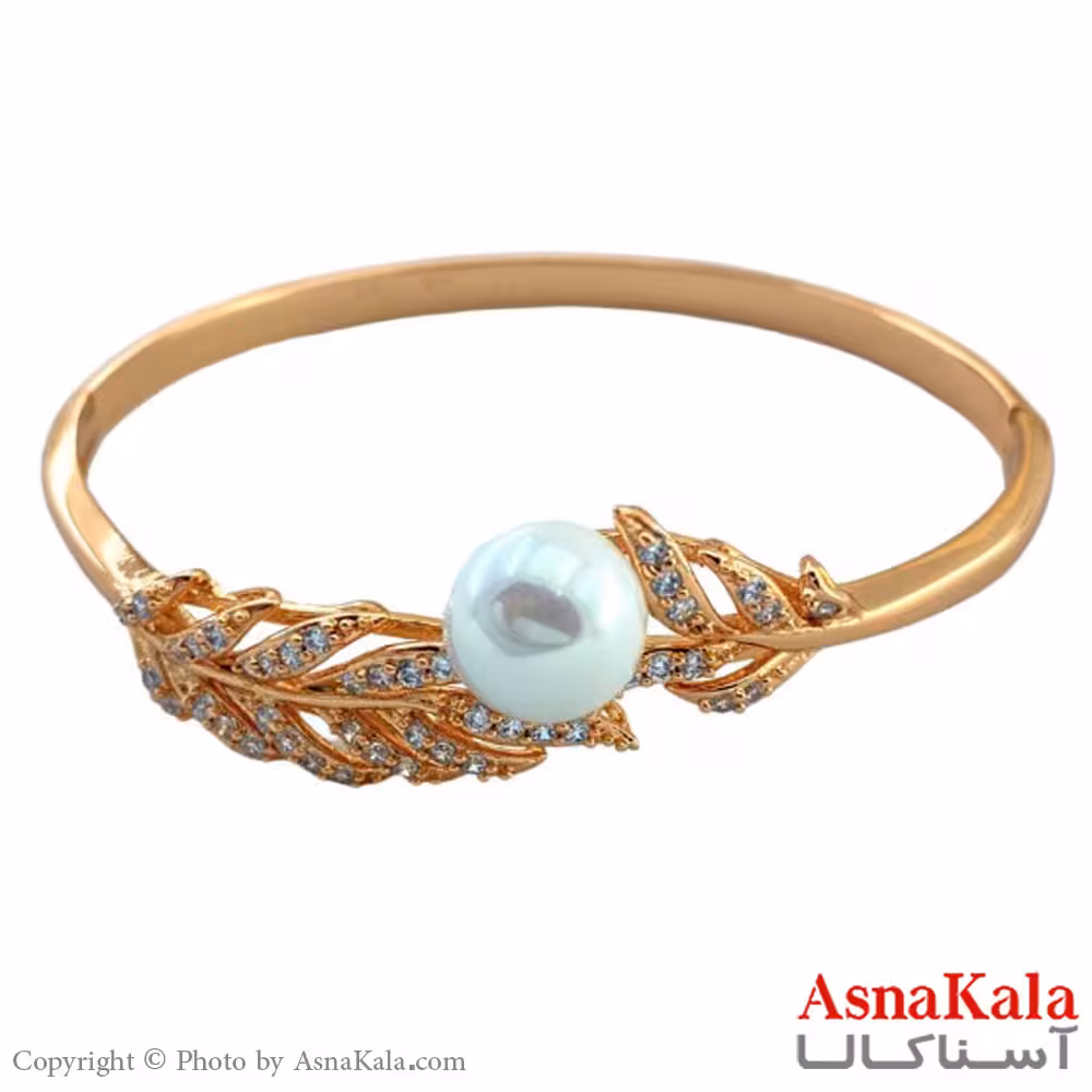دستبند النگویی نگین دار مروارید برند ژوپینگ کد DSB1821W - آسنا کالا