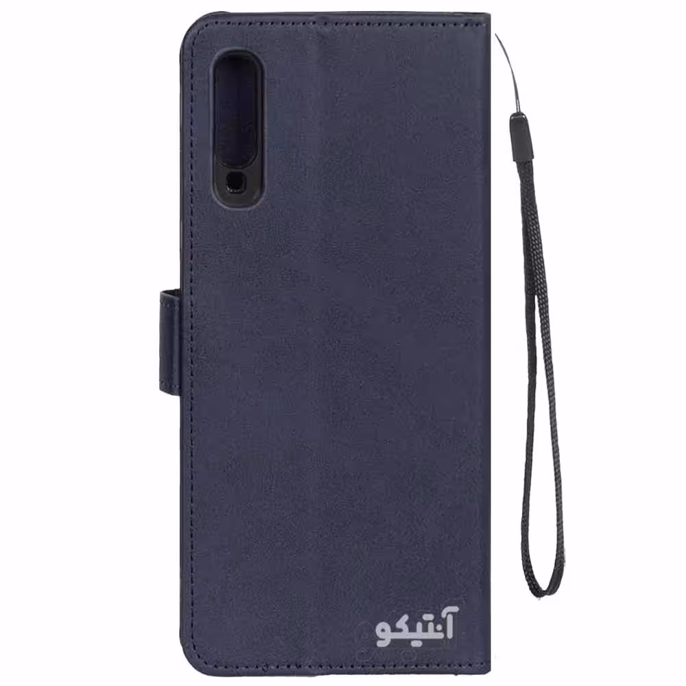 کیف چرمی مگنتی موبایل مناسب برای Samsung A70-سرمه ای