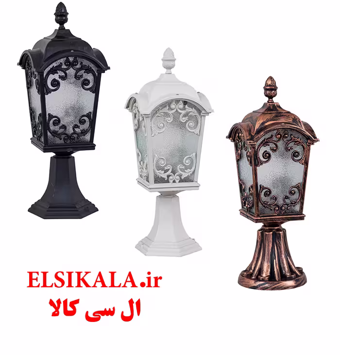 چراغ حیاطی مدل فلاور سردری مشکی مسی سفید