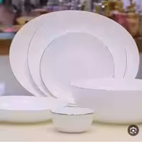 سرویس آرکوپال سفید ساده لب طلایی