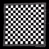 دستمال سر سفید مشکی نخی طرح شطرنجی