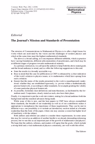 خرید و دانلود نسخه کامل کتاب Communications in Mathematical Physics - Volume 244