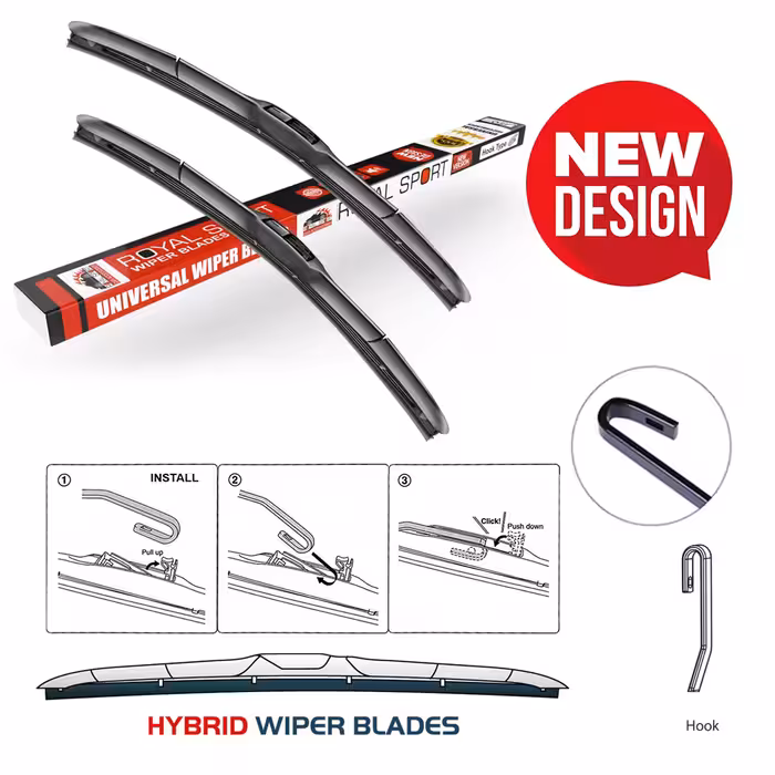 تیغه برف پاک‌کن رویال اسپرت مدل HYBRID PLUS مناسب برای هیوندای توسان بسته 2 عددی