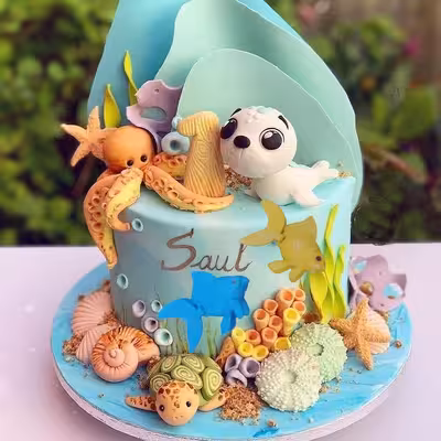 ابزار تزیین کیک به گز مدل ماهی دم متحرک مجموعه 50 عددی