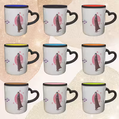 ماگ حرارتی مدل دسته قلبی طرح عاشقانه کد 253