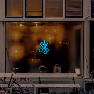 چراغ دیواری نئون دیزاین طرح Barber-BL_TBL