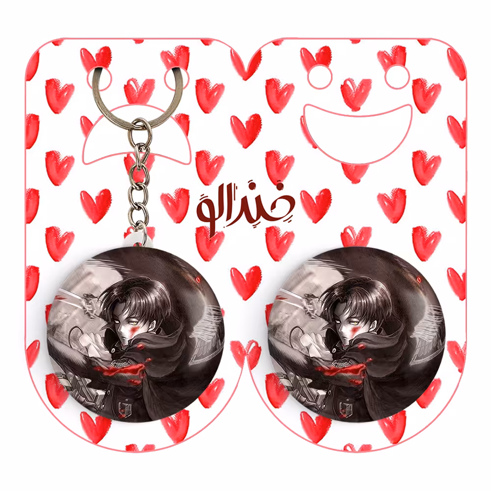 پیکسل خندالو مدل لیوای آکرمن انیمه اتک آن تایتان کد 10979 به همراه جاکلیدی