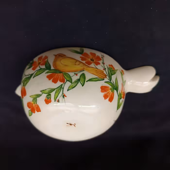 آجیل خوری سرامیکی هیوا طرح نارگل گل و مرغ کد 11311859 مجموعه 7 عددی