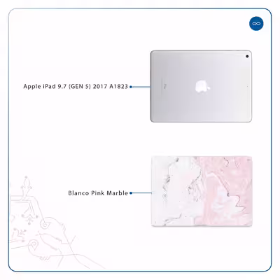 برچسب پوششی ماهوت مدل Blanco-Pink-Marble مناسب برای تبلت اپل iPad 9.7 (GEN 5) 2017 A1823