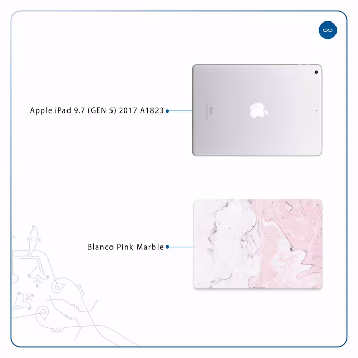 برچسب پوششی ماهوت مدل Blanco-Pink-Marble مناسب برای تبلت اپل iPad 9.7 (GEN 5) 2017 A1823