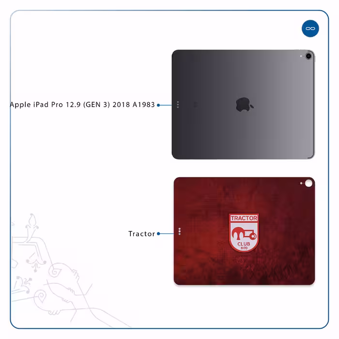 برچسب پوششی ماهوت مدل Tractor مناسب برای تبلت اپل iPad Pro 12.9 (GEN 3) 2018 A1983