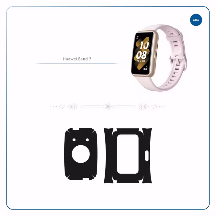 برچسب ماهوت طرح Matte-Black مناسب برای ساعت هوشمند هوآوی Band 7