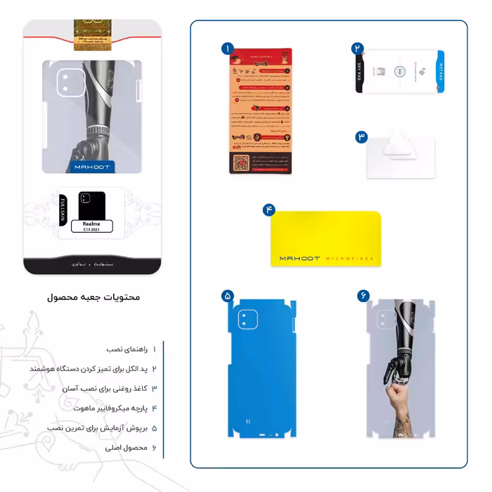 برچسب پوششی ماهوت مدل Robotics-FullSkin مناسب برای گوشی موبایل ریلمی C11 2021