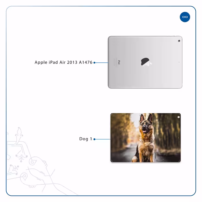 برچسب پوششی ماهوت مدل Dog-1 مناسب برای تبلت اپل iPad Air 2013 A1476