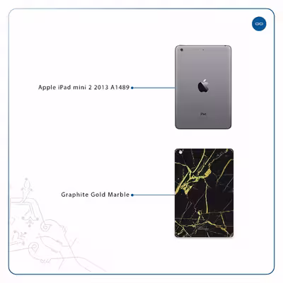 برچسب پوششی ماهوت مدل Graphite-Gold-Marble مناسب برای تبلت اپل iPad mini 2 2013 A1489