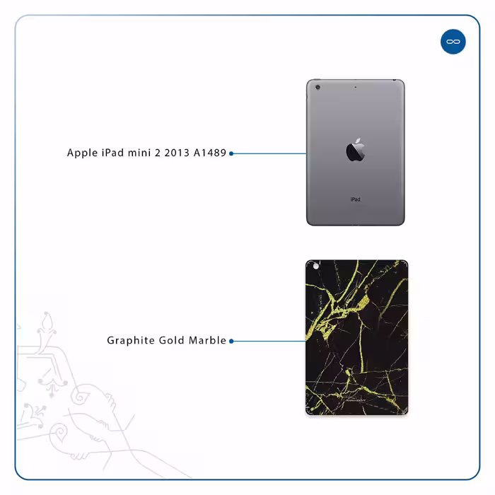 برچسب پوششی ماهوت مدل Graphite-Gold-Marble مناسب برای تبلت اپل iPad mini 2 2013 A1489