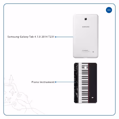 برچسب پوششی ماهوت مدل Piano-Instrument مناسب برای تبلت سامسونگ Galaxy Tab 4 7.0 2014 T231