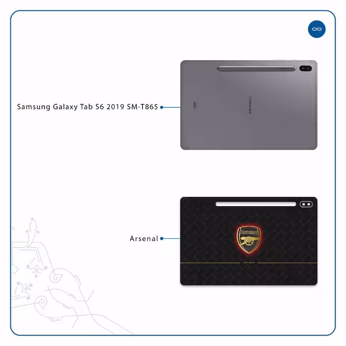 برچسب پوششی ماهوت مدل Arsenal مناسب برای تبلت سامسونگ Galaxy Tab S6 2019 SM-T865