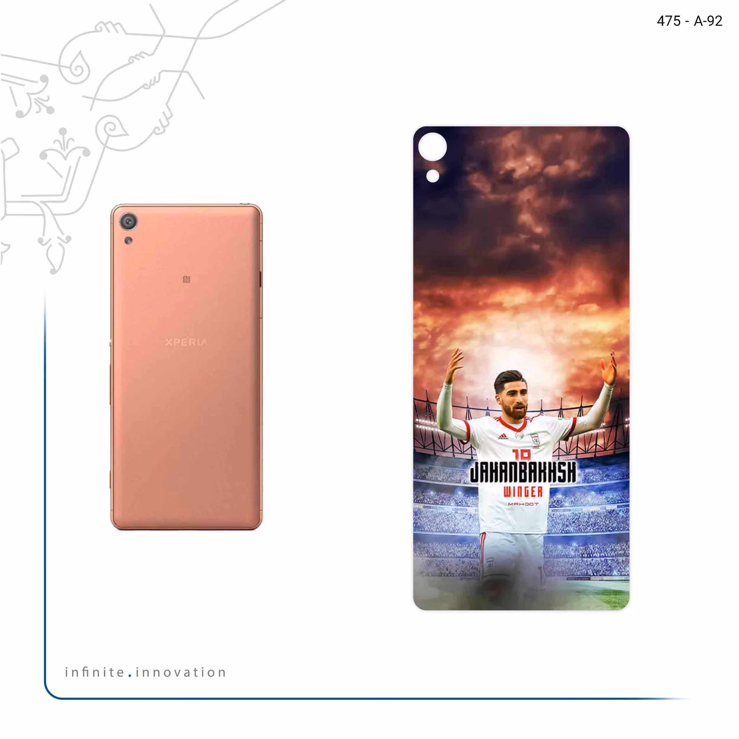 برچسب پوششی ماهوت مدل Alireza Jahanbakhsh مناسب برای گوشی موبایل سونی Xperia XA