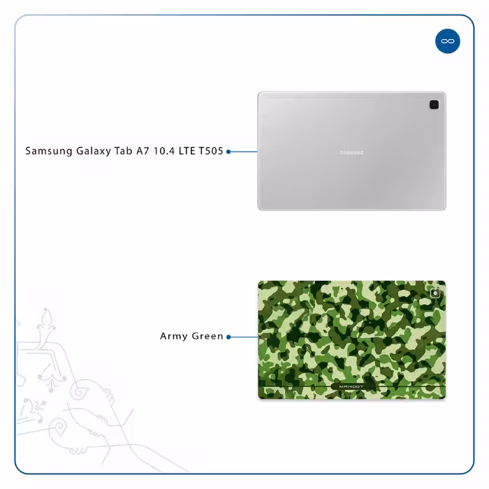 برچسب پوششی ماهوت مدل Army-Green-2 مناسب برای تبلت سامسونگ Galaxy Tab A7 10.4 LTE 2020 T505